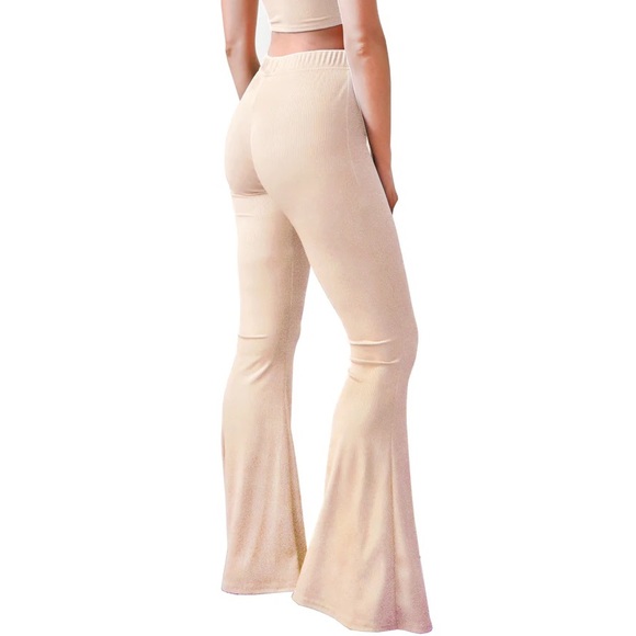 Ribbed bell bottoms - sand beige - Picture 4 of 6